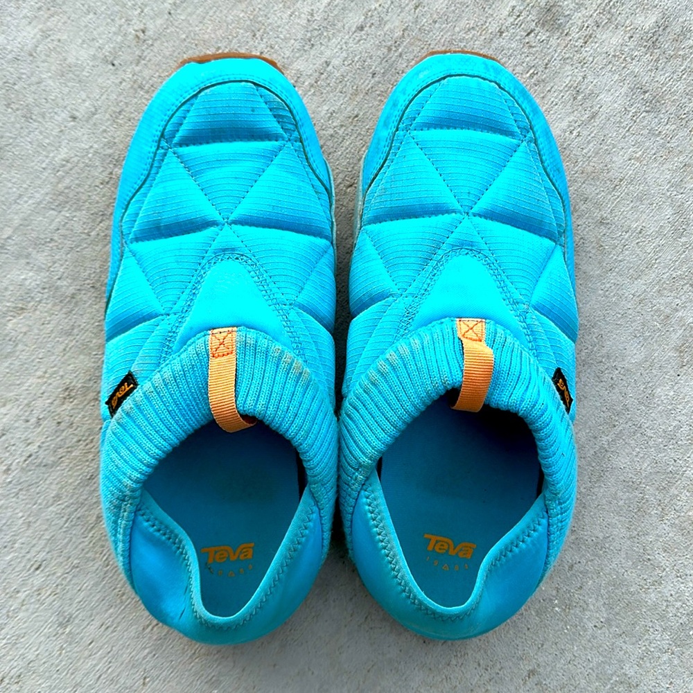 Teva Turquoise Quilted Slip-On Mules